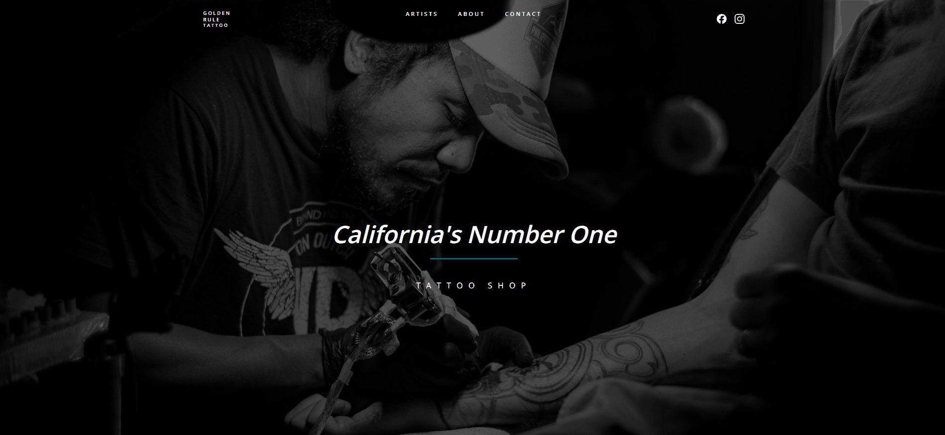 Tattoo studio website screenshot